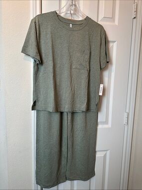 Soma Kids Olive Green Short-Sleeve Pajama Set